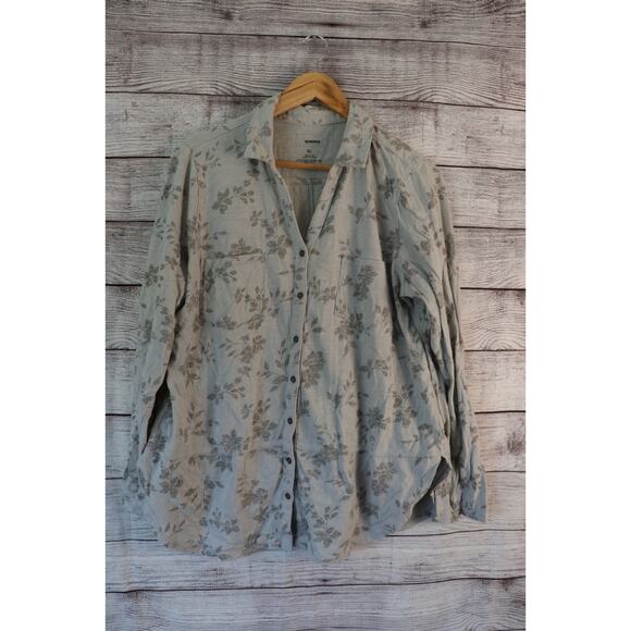 Sonoma XL Floral Gray Long Sleeve Button Up - Picture 1 of 3